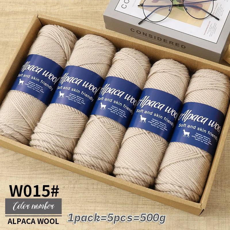 500g Coarse Alpaca Wool Yarn for Hand Woven Sweaters Jackets Scarves and Hats