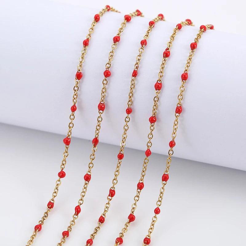 2meters Stainless Steel Chains Bulk Lot Gold Color Diameter 1.5mm Necklace Link Chains for Diy Bracelet Jewelry Making Supplies