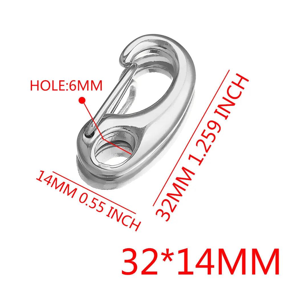 3Pcs Stainless Steel D-shaped Lobster Clasp Snap Hook Keychain Connectors Parts for Bracelet Necklace Chain DIY Jewelry Making