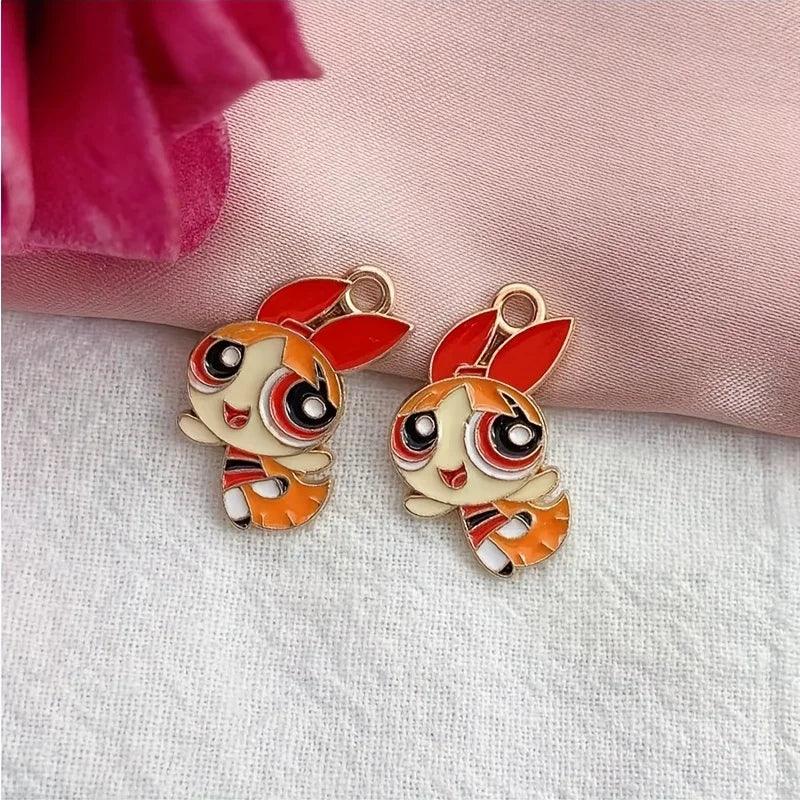 10pcs Alloy Drip Oil Charm Cartoon Anime Earring Pendant DIY Keychain Necklace Pendant Charms for Jewelry Making Cute Charms