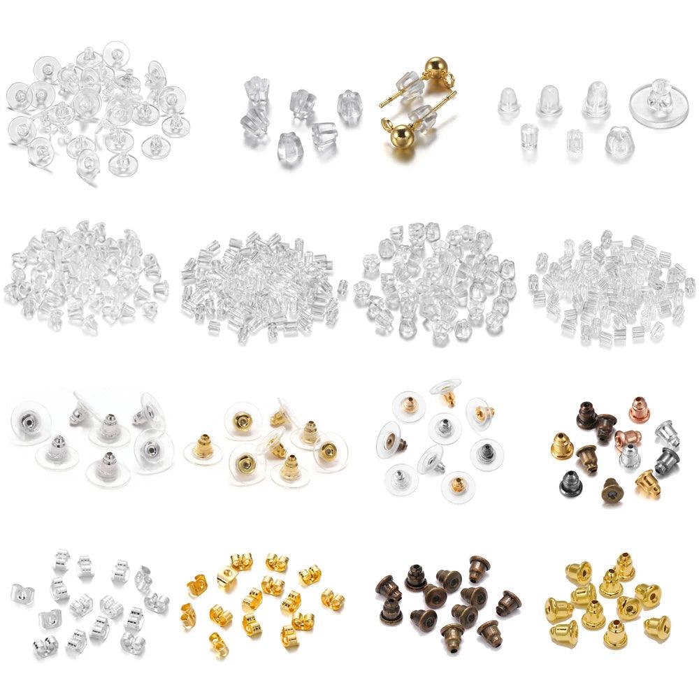 200-1000pcs/Lot Rubber Ear Backs Stopper Earnuts Stud Earring Back Supplies For DIY Jewelry Finding Making Accessories Wholesale