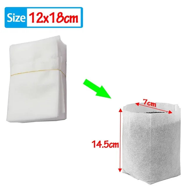 100Pcs Biodegradable Nursery Bag Plant Grow Bags Non-woven Fabric Seeds To Sow Flower Pots For Gardening Accessories