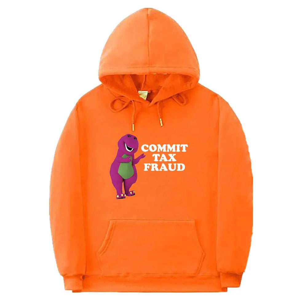 Funny Commit Tax Fraud Meme Hoodie Men Women Anime Cartoon Casual Oversized Pullover Hoodies Unisex Fahsion Fleece Sweatshirt