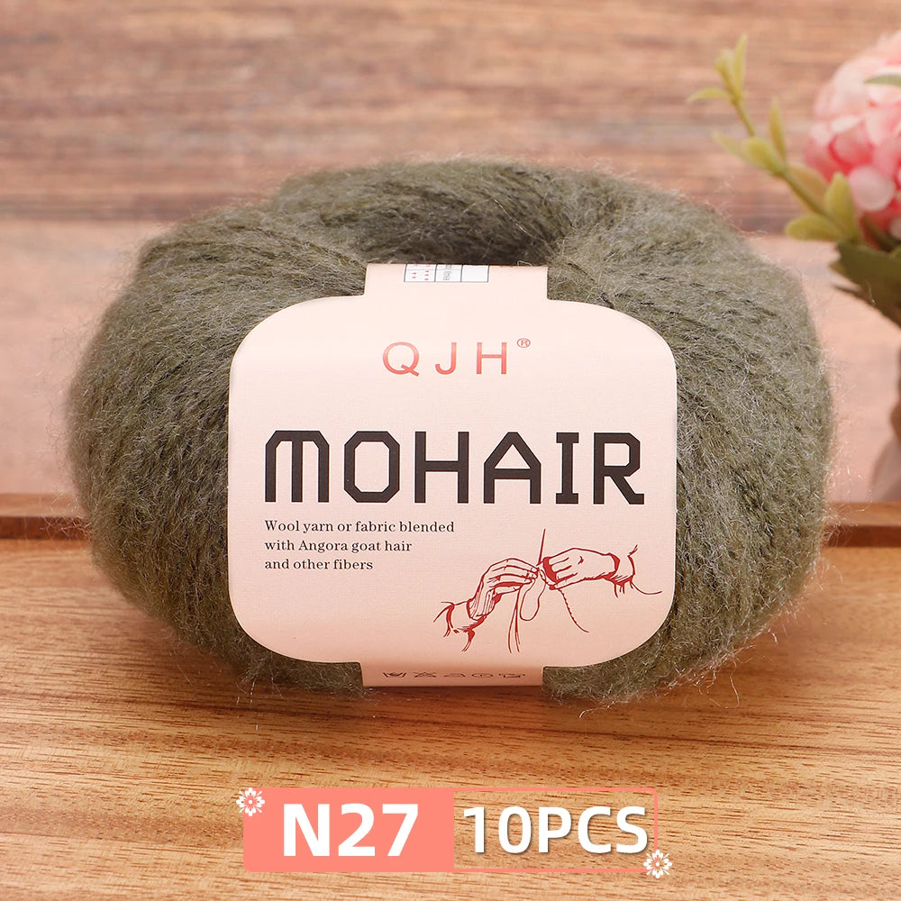 Soft Mohair Crochet Yarn Set 10 Pcs For DIY Knitting