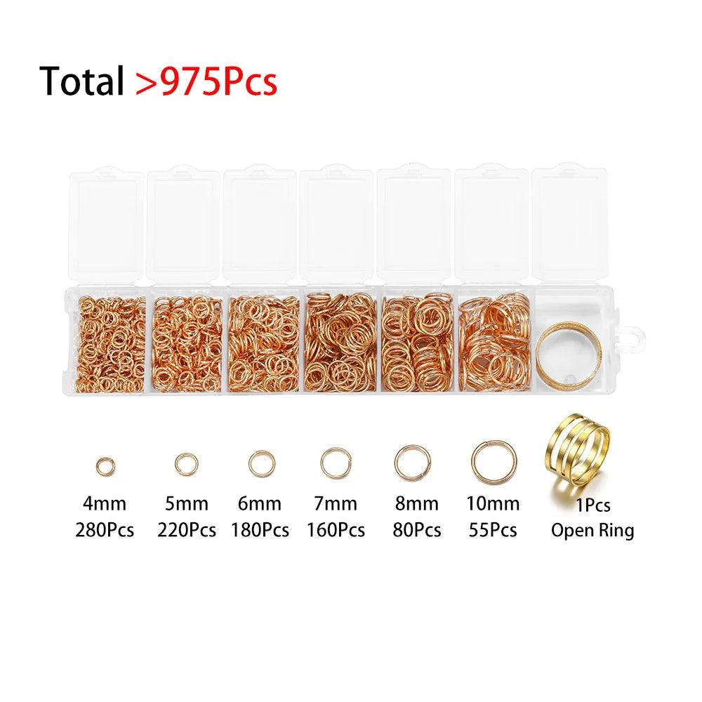 1Box Jewelry Making Kits Lobster Clasp Open Jump Rings End Crimps Beads Box Sets Handmade Bracelet Necklace Findings Supplies