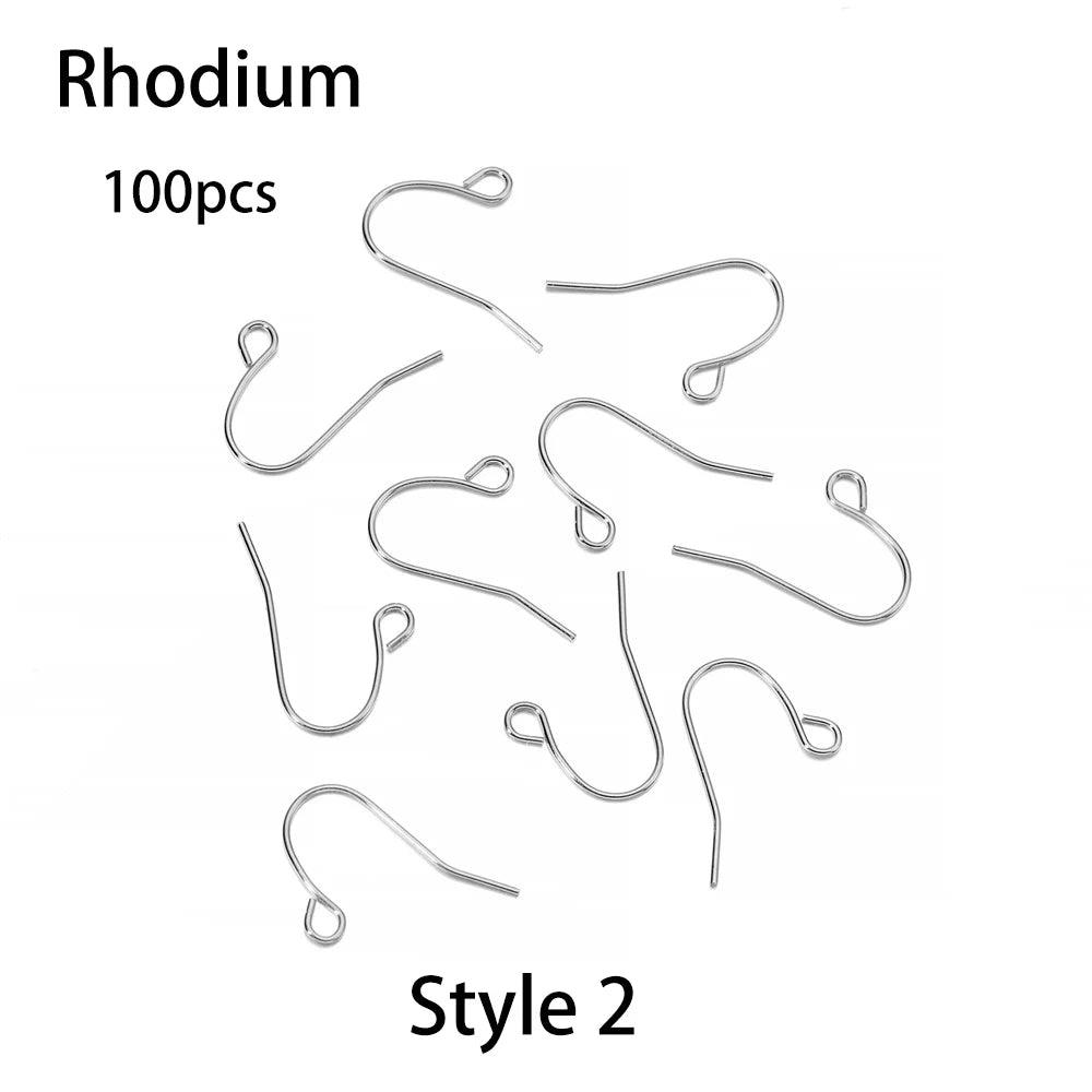 20-100pcs French Earrings Clasps Hooks Fittings DIY Jewelry Making Iron Hook Earwire Earring Findings Supplies