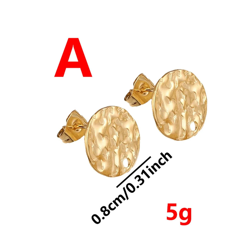 10 Pcs Stainless Steel Deep Embossed Soldering Pins DIY Earrings Jewelry Making Supplies Fine Classical Literature Seasons