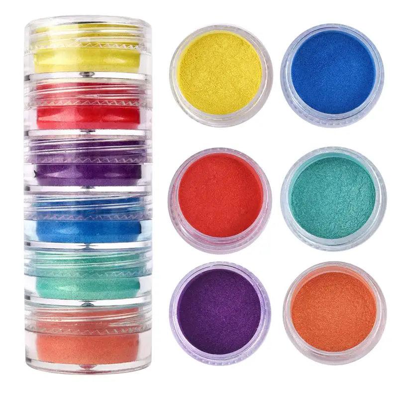 6 Colors/Set Pearlescent Powder Resin Pigment Natural Mica Mineral Powder DIY Epoxy Resin Dye Jewelry Making Makeup Supplies