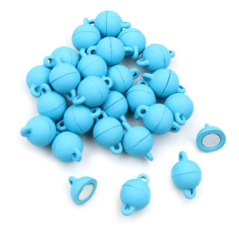 5 Sets  Love Heart Round Shaped Magnetic Connected Clasps Beads Charms End Caps for DIY Couple Bracelet Necklace Making