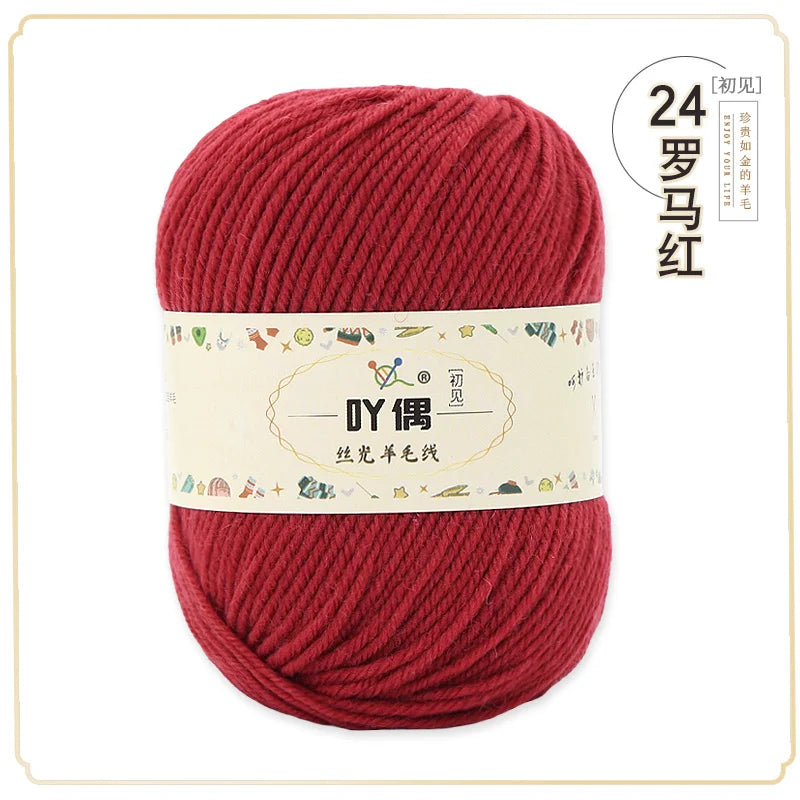 100 Percent Wool Yarn 50g Worsted Weight Soft Warm Crochet