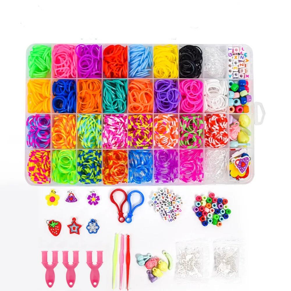1Set Elastic Rubber Band Refill Loom Bracelet Kit Organizer for DIY Knitting Friendship Craft Girl Kid Creativity Birthday Gift