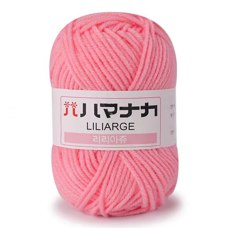 Soft Milk Cotton Knitting Yarn 25g Anti-Pilling High Quality 4ply Crochet Yarn for Scarf Sweater Hat and Doll Craft
