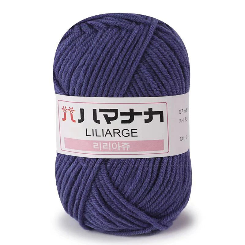 Soft Milk Cotton Knitting Yarn 25g Anti-Pilling High Quality 4ply Crochet Yarn for Scarf Sweater Hat and Doll Craft