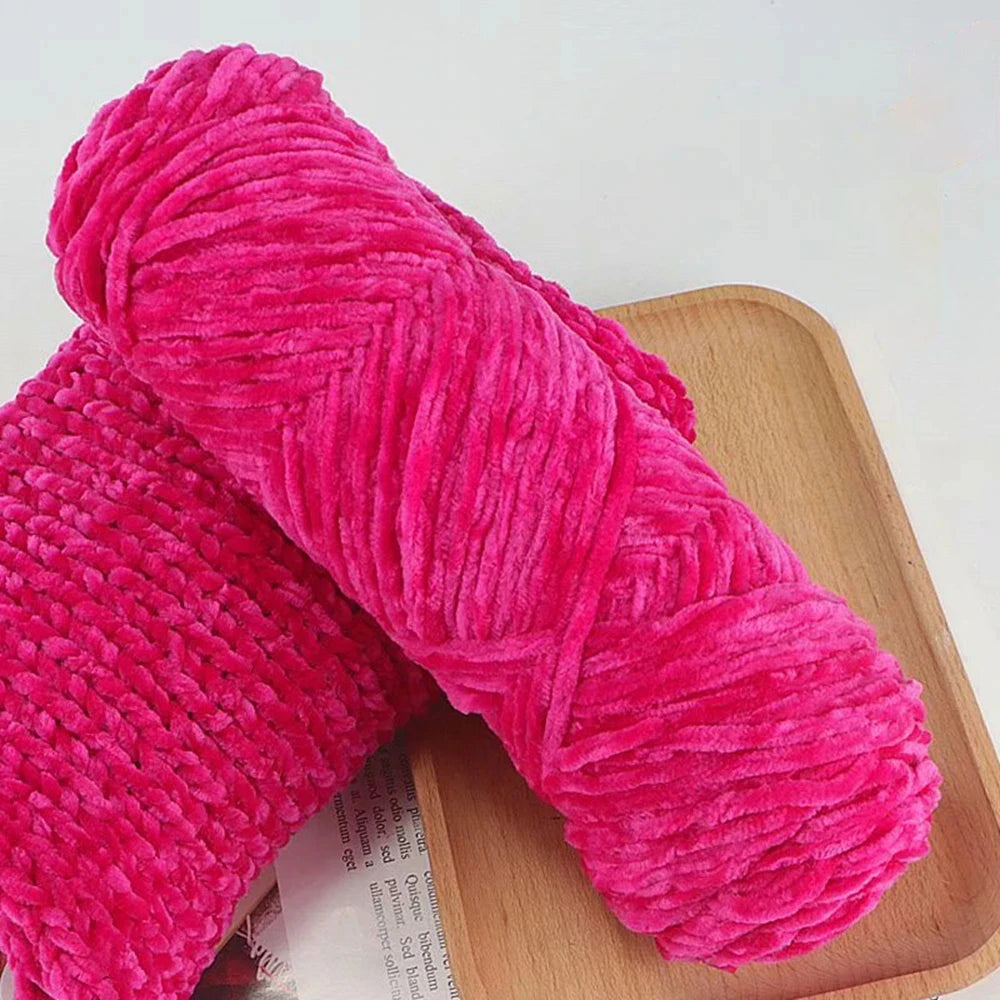 Chenille Soft Velvet Yarn 95g Blended Knitting Wool for Handmade Scarf Coat Baby Blanket and Hat
