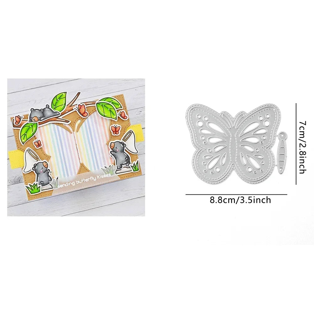Stitched Root Veggies Metal Cutting Dies Butterfly Embossing Diecut for DIY Card Making Scrapbooking Crafting Supplies