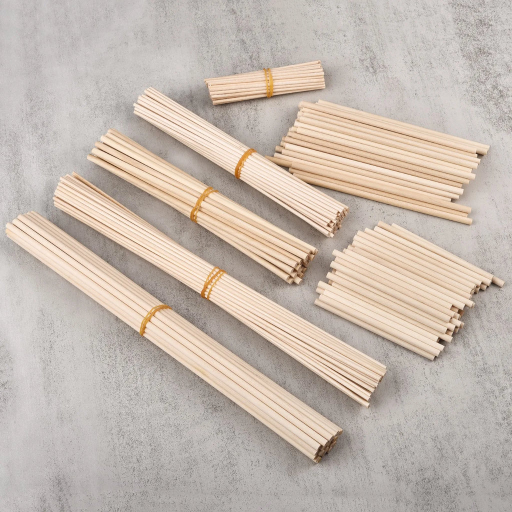 Round Wooden Stick for Crafts Food Ice Lollies and Model Making Cake Dowel DIY Durable Dowel Building Model Woodworking Tool