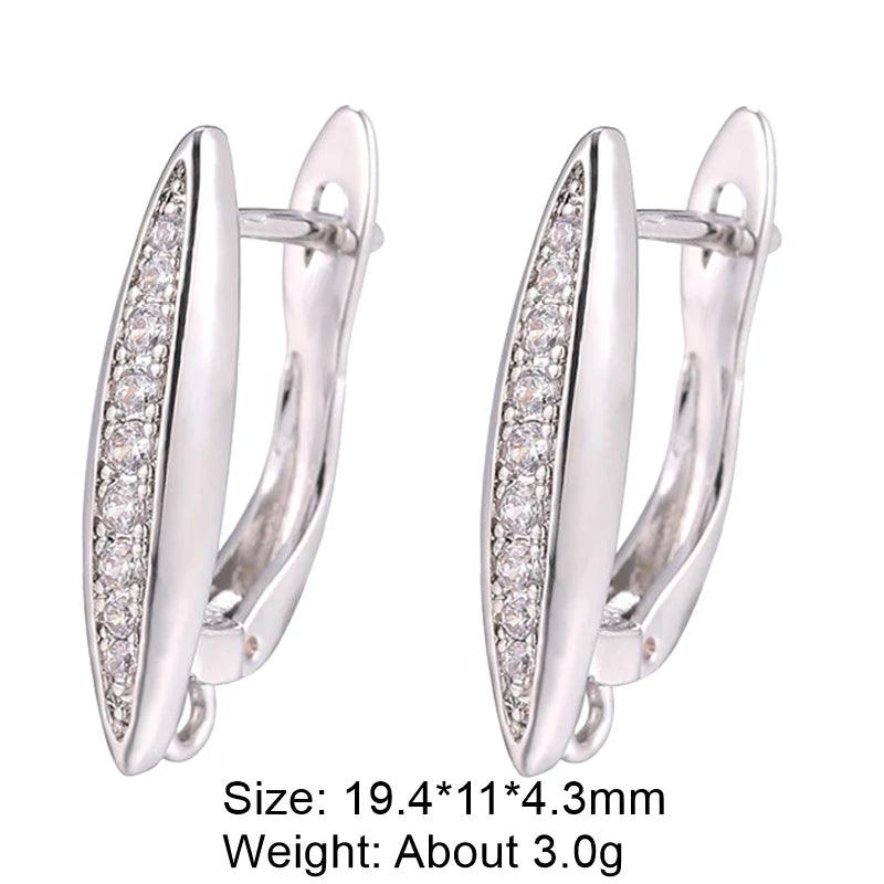 Juya DIY Women's Earring Making 18K Gold Silver Plated Basic Antiallergic Fixtures Ear Wire Fastener Hooks Accessories Supplies