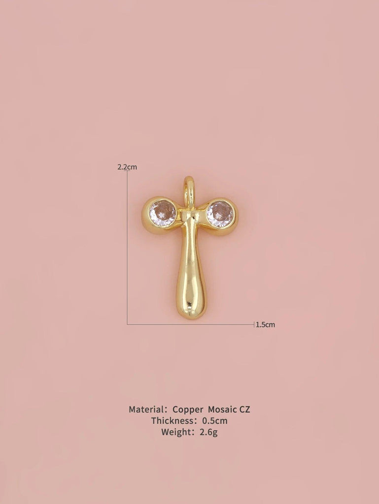 New Simple Versatile Round Zircon Plated Gold Copper 26 English Letters A-Z Pendant Men Women Necklaces Jewelry Making