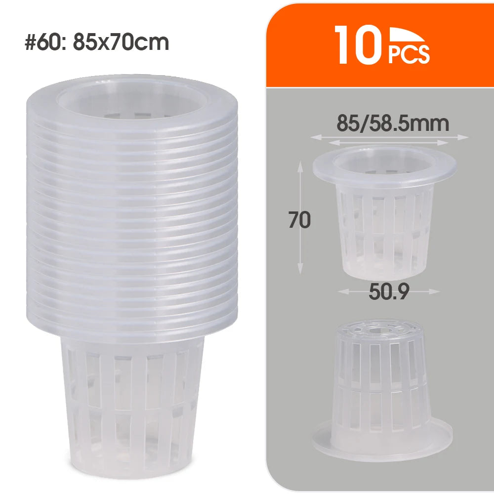 Transparent Plastic Slot Mesh Net Plant Cup for Hydroponics Aquaponic Orchid Bucket Basket Wide  Pot Aeroponic   Soilless Contai