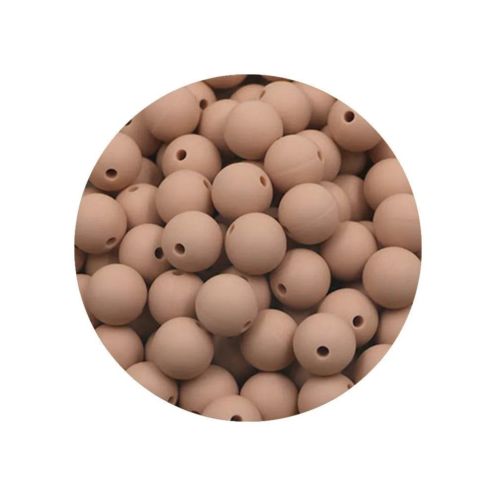 Kivoct 100Pcs 12MM Round Silicone Beads For Jewelry Making DIY  Pacifier Chain Necklace Keychain Accessories