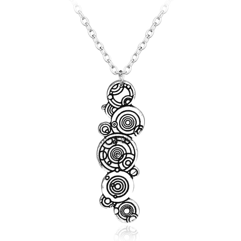 Gothic Gallifrey Pendant Necklace Witchy Crescent Goth Pagan Witchy Wicca Gallifreyan Jewelry