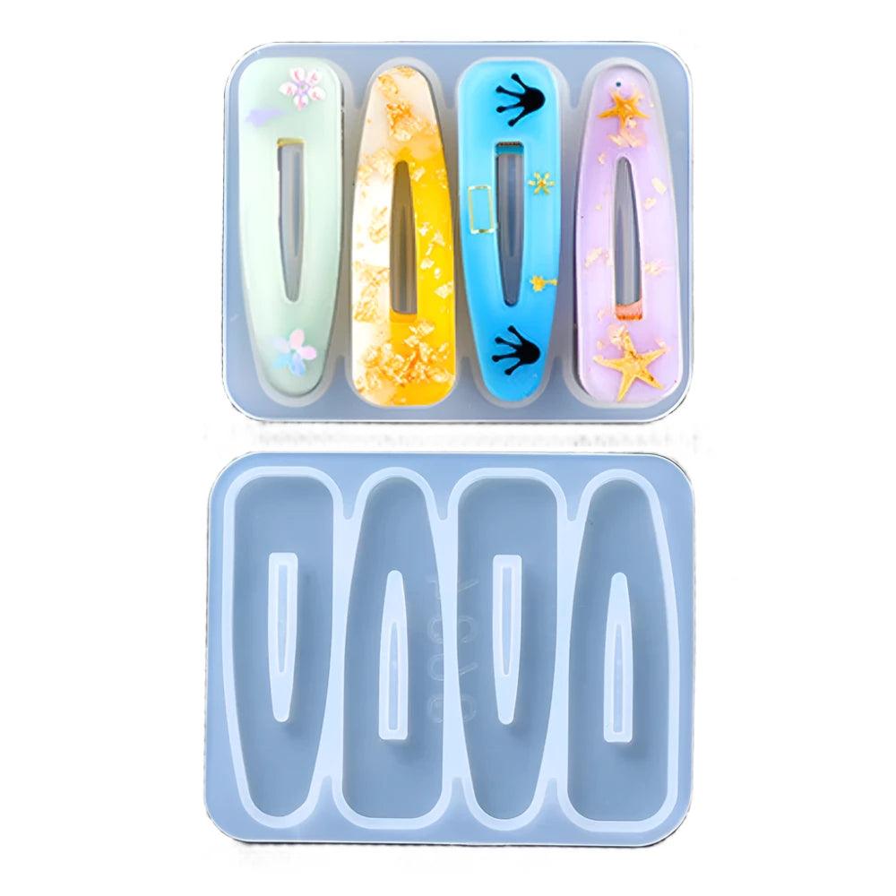 Barrettes Silicone Molds Metal Geometric Hair Clips Epoxy Resin Mold For DIY Resin Hairpin Crafts Jewelry Making Accessorires