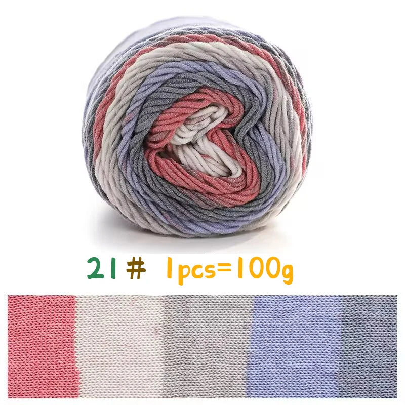 Rainbow Colorful Cotton Yarn Ball For Handwoven Projects