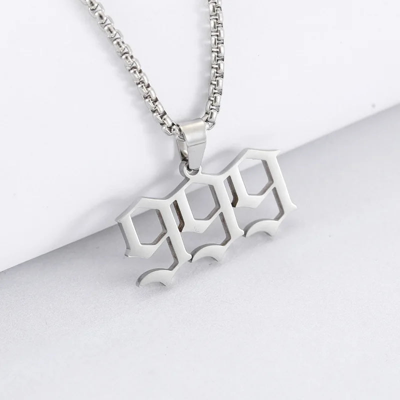 JUICE WRLD 999 Pendant Necklace Rap Hip Hop High quality Stainless Steel Jewelry Gifts for Women Men Boys Fans Gifts Accessories