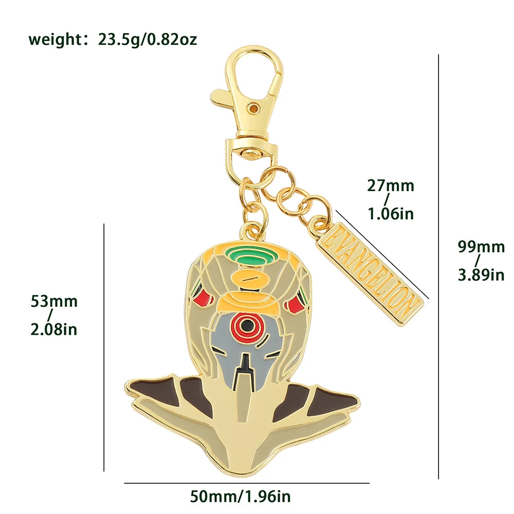 Anime NEON GENESIS EVANGELION Keychain Men Women Fashion Jewelry Keyring Cars Bags Pendant Key Accessories Gifts