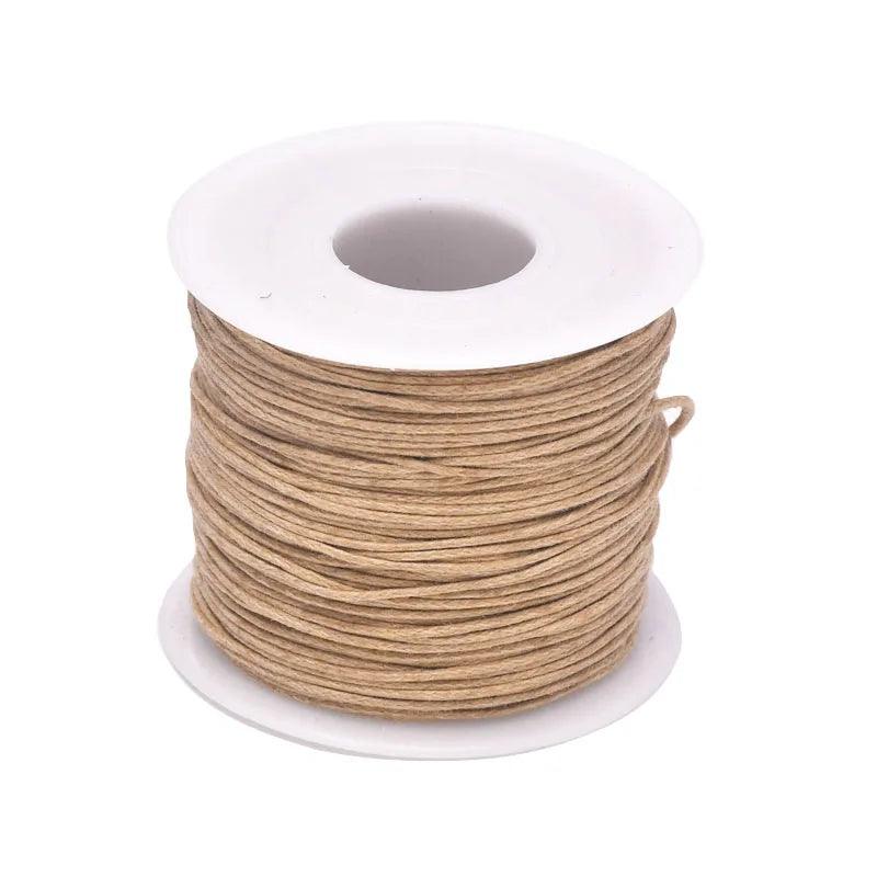 24-70m 1mm Waxed Cotton Cord For Beading Craft DIY Bracelet Necklace Braided String Thread Jewelry Findings Making HK042