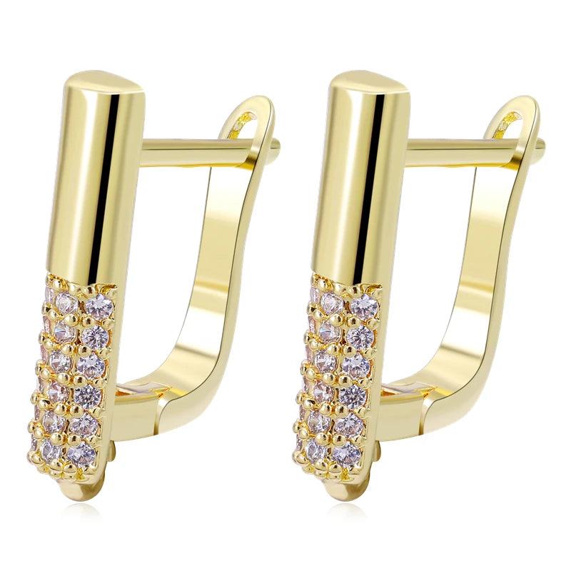 Juya 18K Gold Plated Copper Material Anti-Allergy Earwire Fixture Earring Hook Clasps For DIY Women's Earring Making Accessories