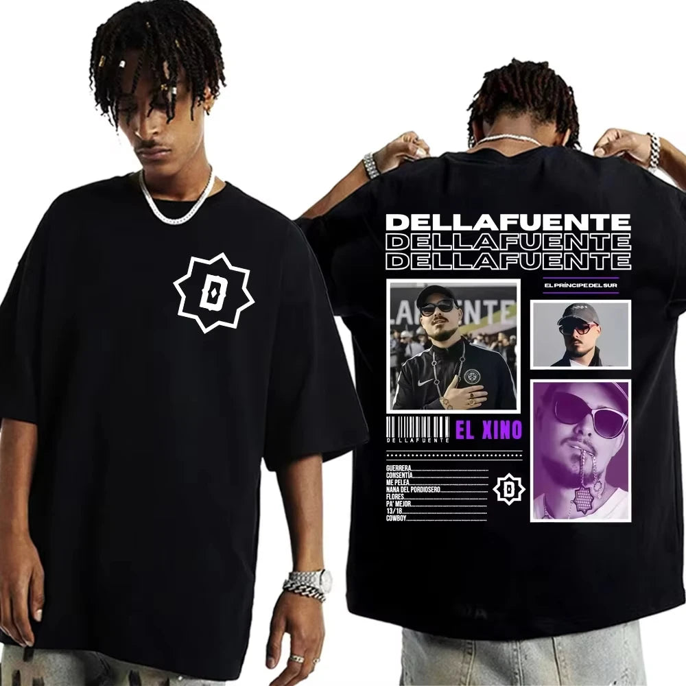 Rapper Dellafuente Tour Cover Graphic Men Cotton Short Sleeve T Shirts Harajuku Hip Hop Punk Oversized Casual Sports Unisex Tops