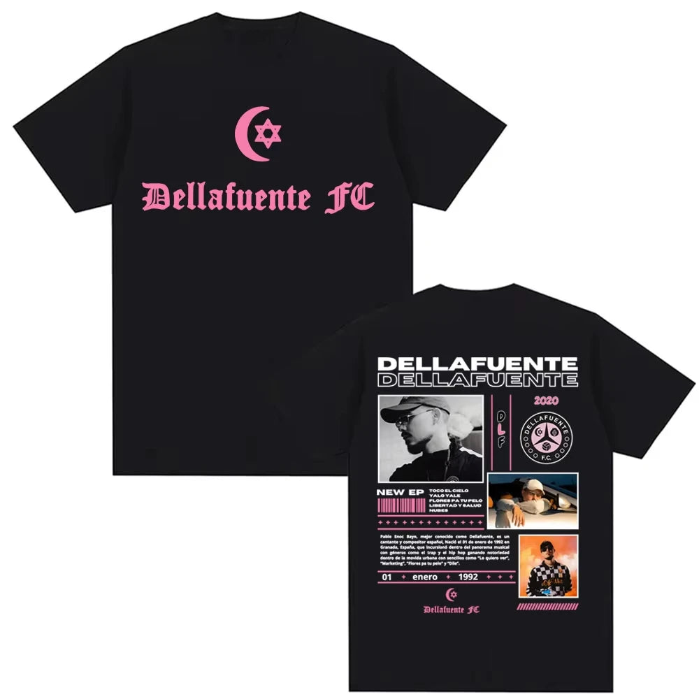 Rapper Dellafuente Tour Cover T-Shirts for Men Harajuku Fashion Trend Cool Unisex High Quality O-Neck Loose T-Shirt