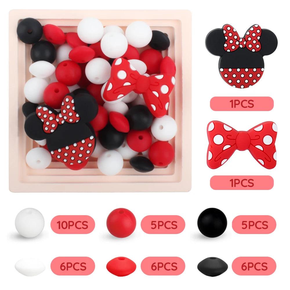 40Pcs Fashion Cute Silicone Beads Set For Jewelry Making Beading Pen DIY Keychain Personalized Creative Accessories Decorative