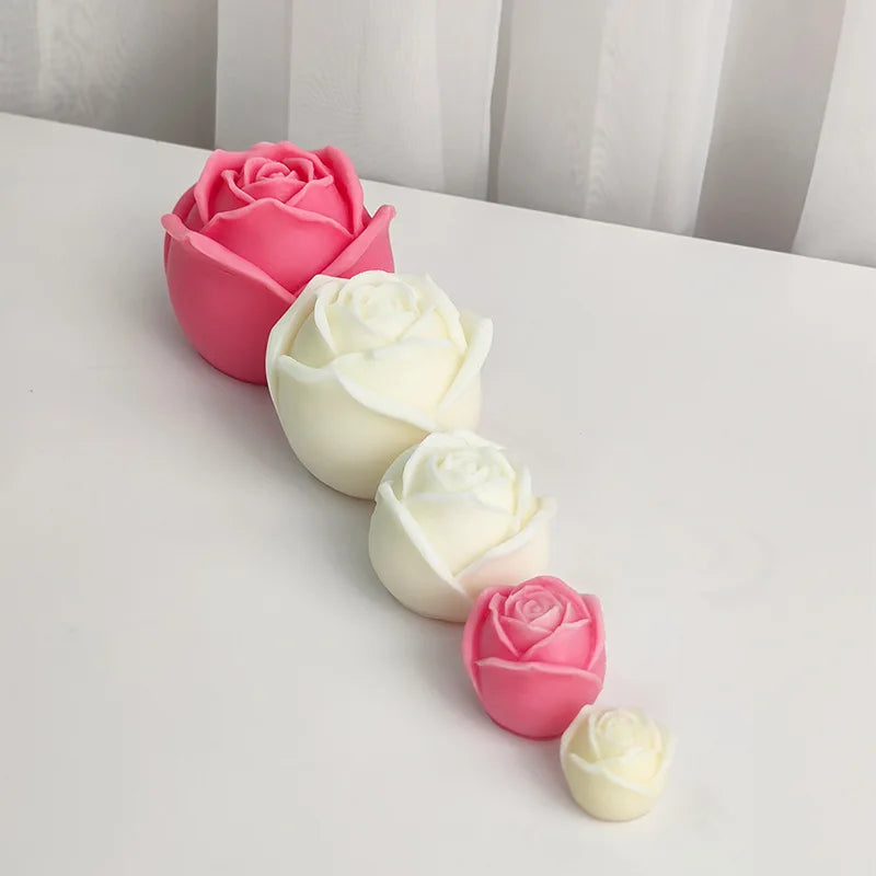 3D DIY Rose candle silicine mold flower mousse cake chocolate silicone mold rose decoration silicone mold soap mold