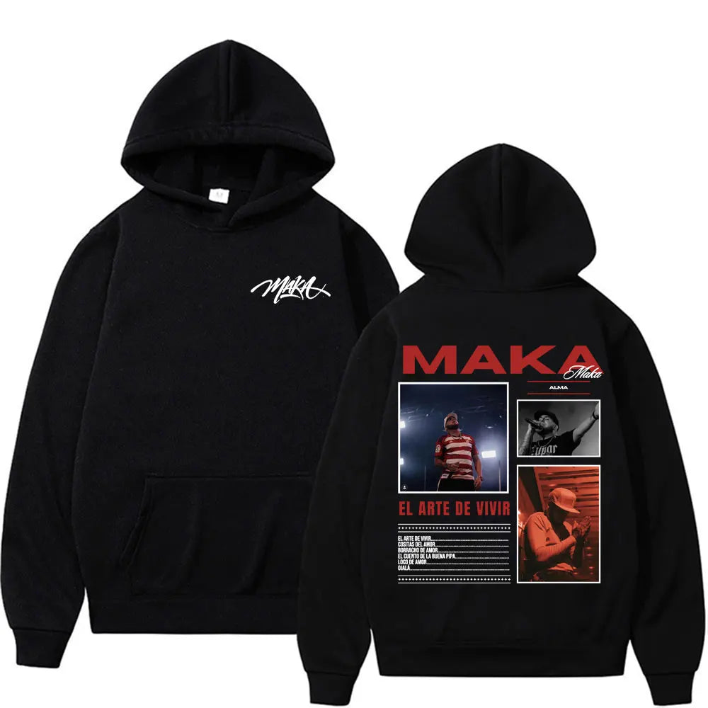 Rapper Maka Aura 2025 Tour Merch Hoodies Men Women Harajuku Hip Hop Street Sweatshirt Casual Fleece Long Sleeve Pullovers Hoodie