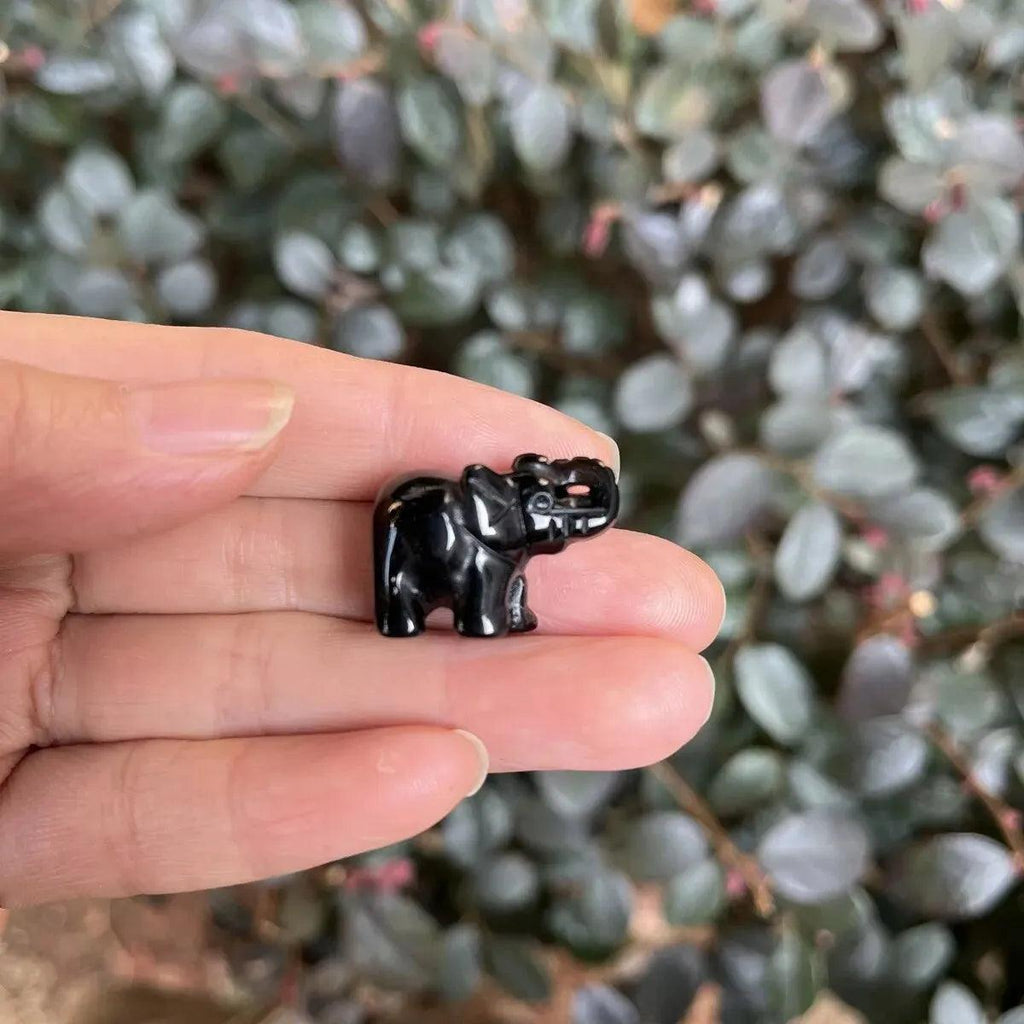 1 in Mini Crystal Carvings Elephant, Pocket Gift Crystal Gift Animal Statue Crystal Statue Bare Stone Healing Stone