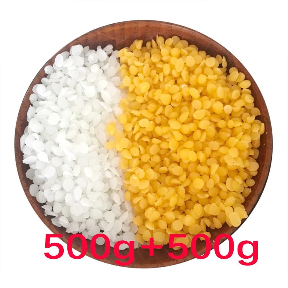 500/1000g Natural Beeswax Wax Granule DIY Handmade Candle Making Raw Material Supplies Yellow/White Scented Smokeless