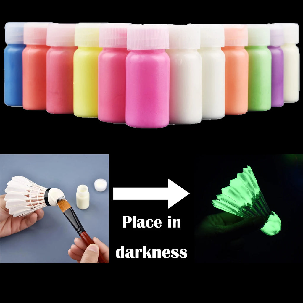 15g/Bottle Fluorescent Pigment Luminous Paint Epoxy Resin Pigment Glow In Dark Acrylic Paints Halloween DIY Party Resin Supplies