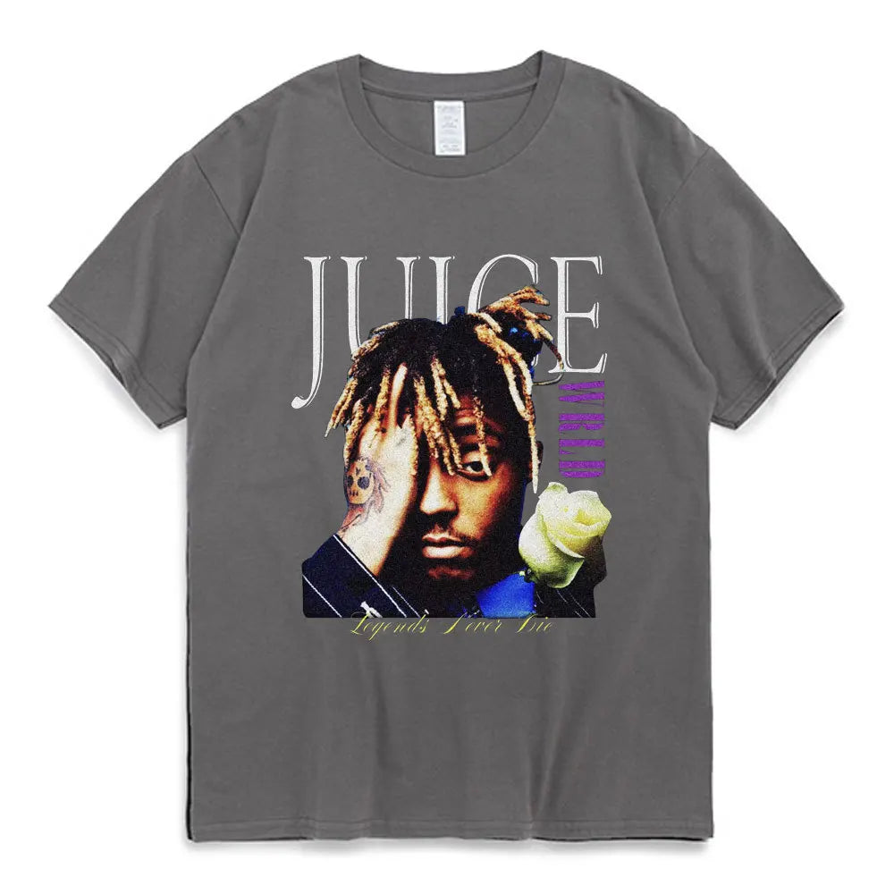 Rapper Juice Wrld 999 Short T Shirt Men's Women's Letter Printed Tshirts Y2k Casual Fashion Sportswear Summer Clothing