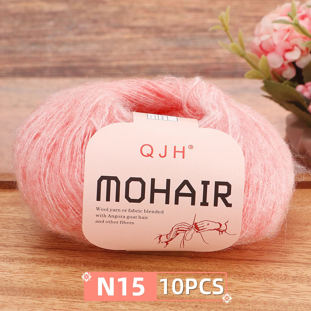 Soft Mohair Crochet Yarn Set 10 Pcs For DIY Knitting