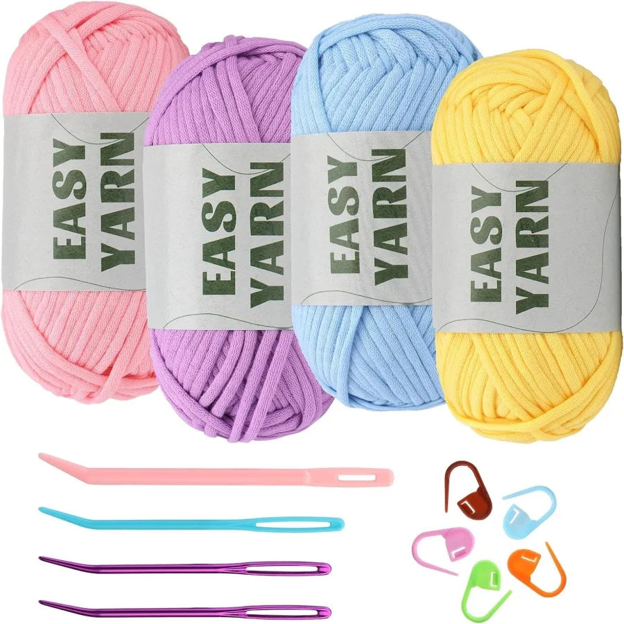 Beginner Crochet Yarn 50g Cotton Nylon Blend Easy Stitches