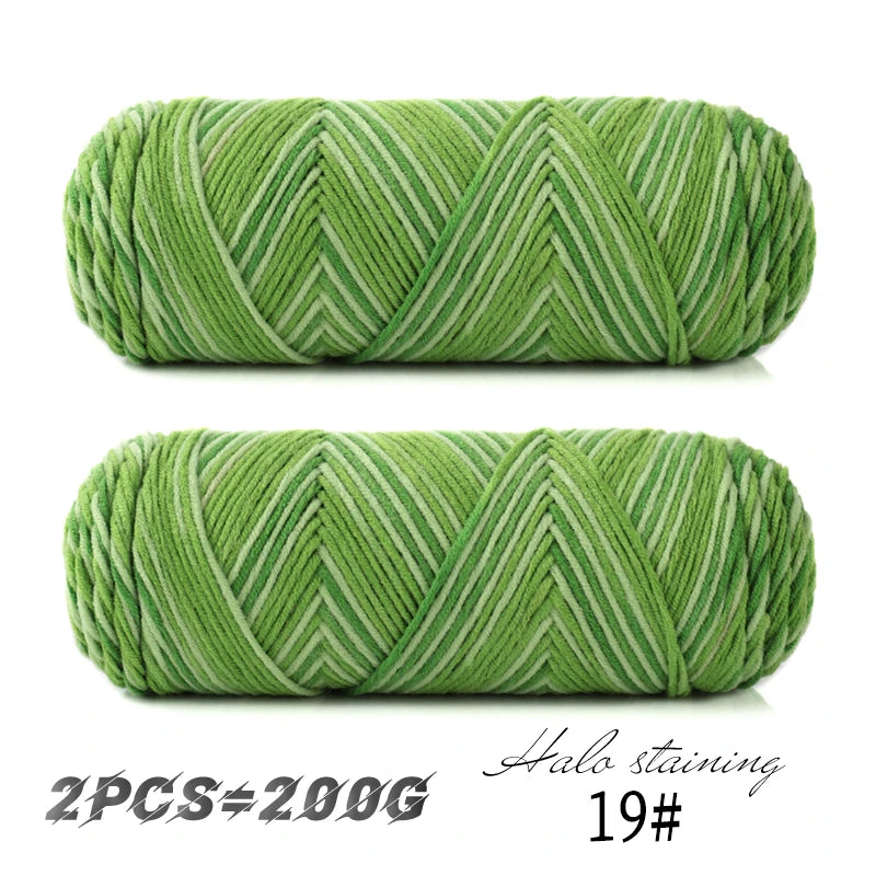 Colorful 5 Strand Dyed Milk Cotton Baby Sweater Yarn for Handmade DIY Woven Scarves and Crochet Projects