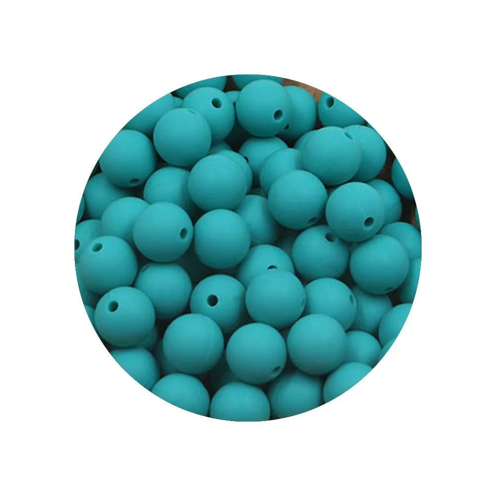 Kivoct 100Pcs 12MM Round Silicone Beads For Jewelry Making DIY  Pacifier Chain Necklace Keychain Accessories