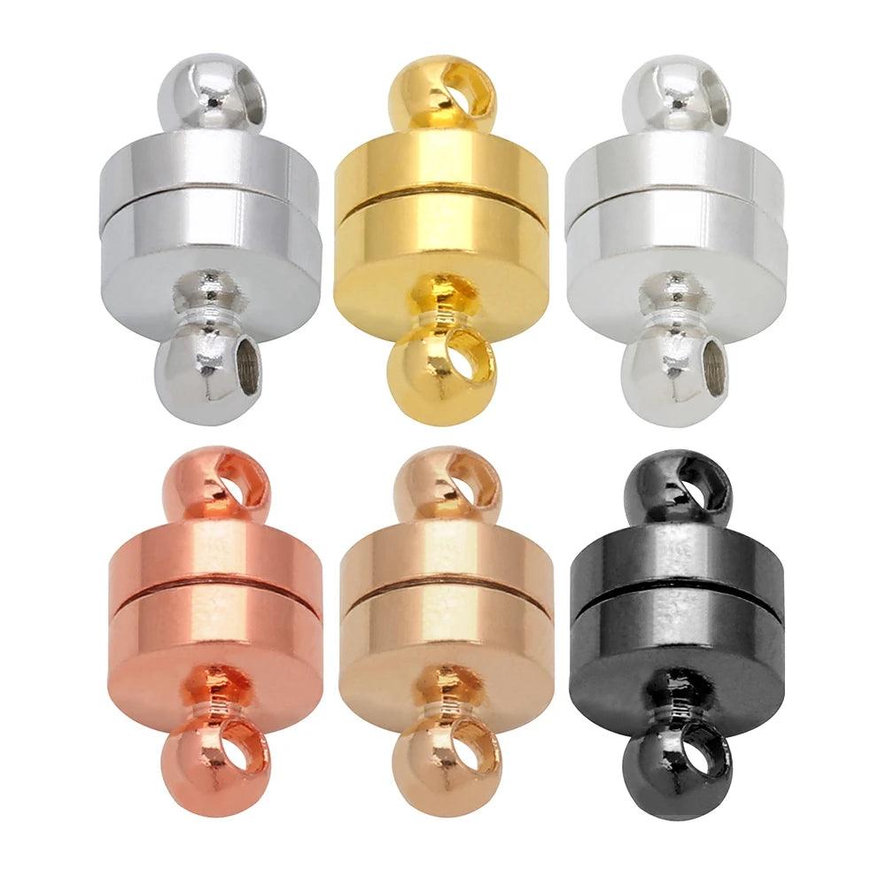 10 pcs/Lot Round Magnetic Clasp Cylinder End Buckle Magnet Claps for Chain Rope Connector DIY Jewelry Bracelet Necklace