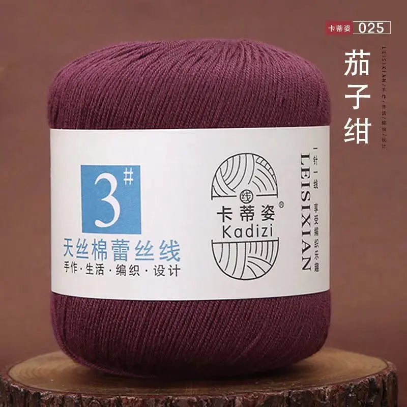 100 Percent Mercerized Cotton Lace Yarn for Hand Knitting and Crochet Arts Crafts