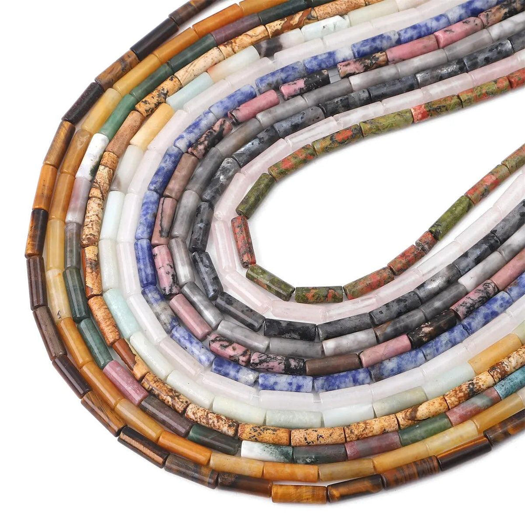 About30pcs Natural Stone 4 * 13mm Pipe Loose Bead Bracelet Necklace Beading Accessories Handmade DIY Jewelry Accessories