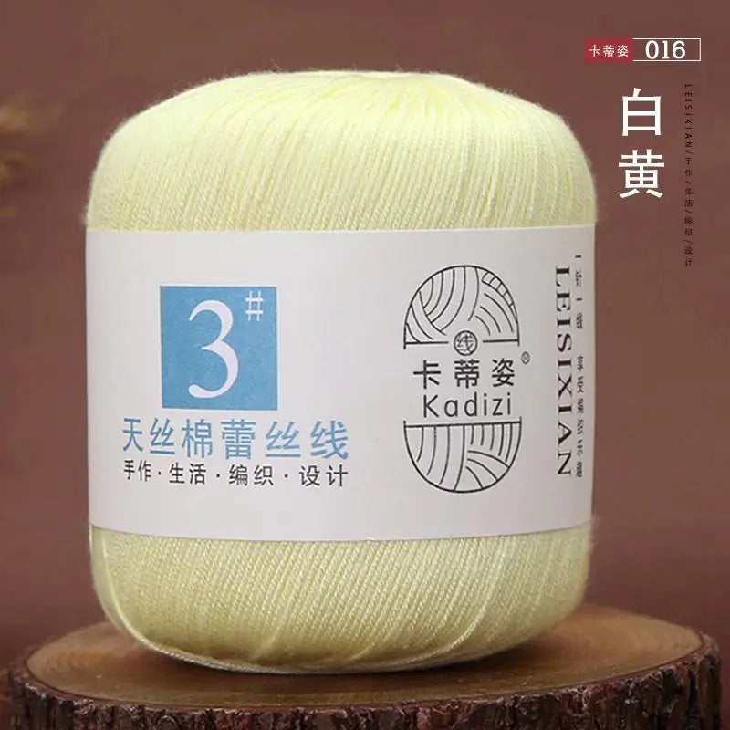 100 Percent Mercerized Cotton Lace Yarn for Hand Knitting and Crochet Arts Crafts