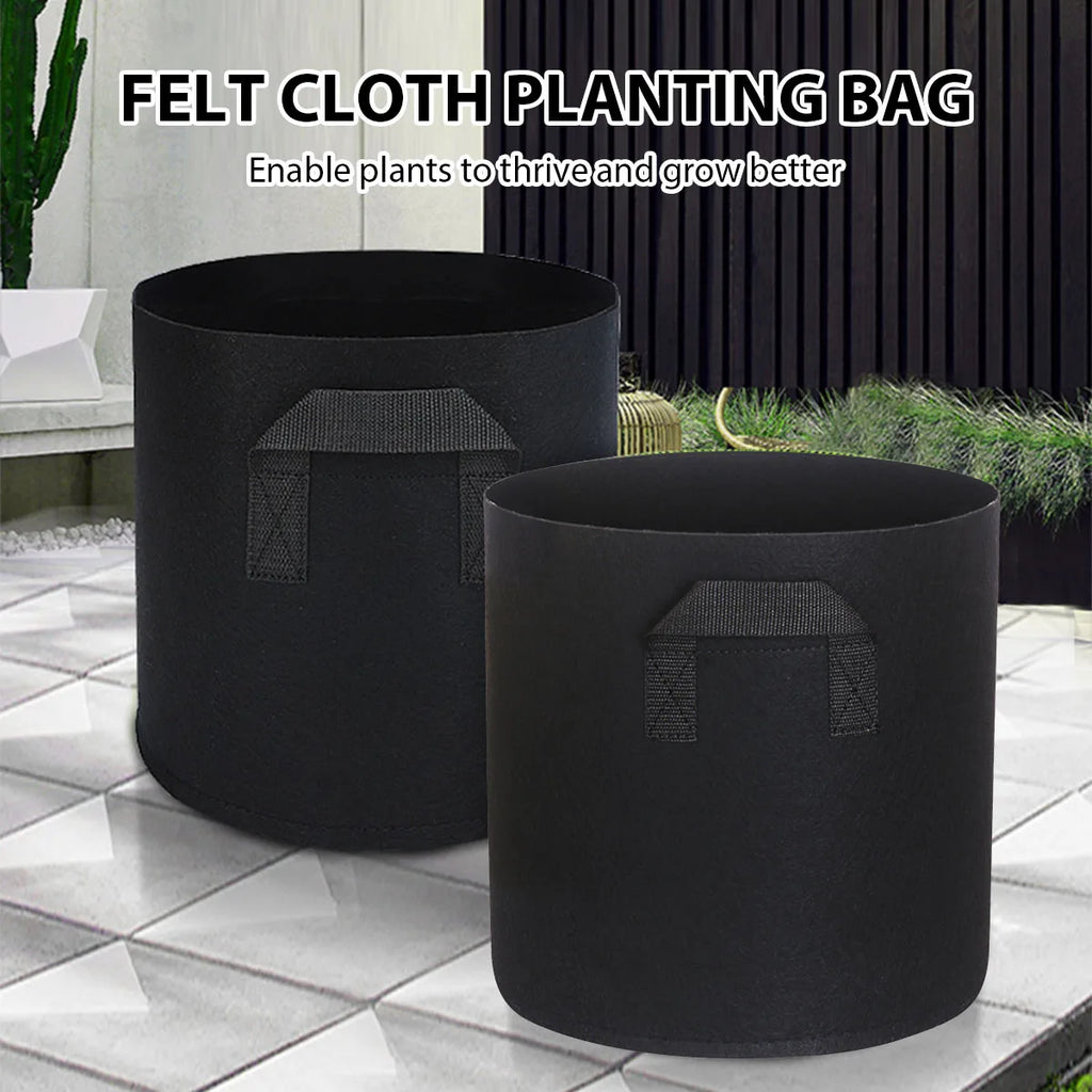 5PCS Felt Grow Bags 5/10/15 Gallon Thickened Gardening Fabric Vegetable Flower Planting Pots Greenhouse Garden Plant Nursery Pot