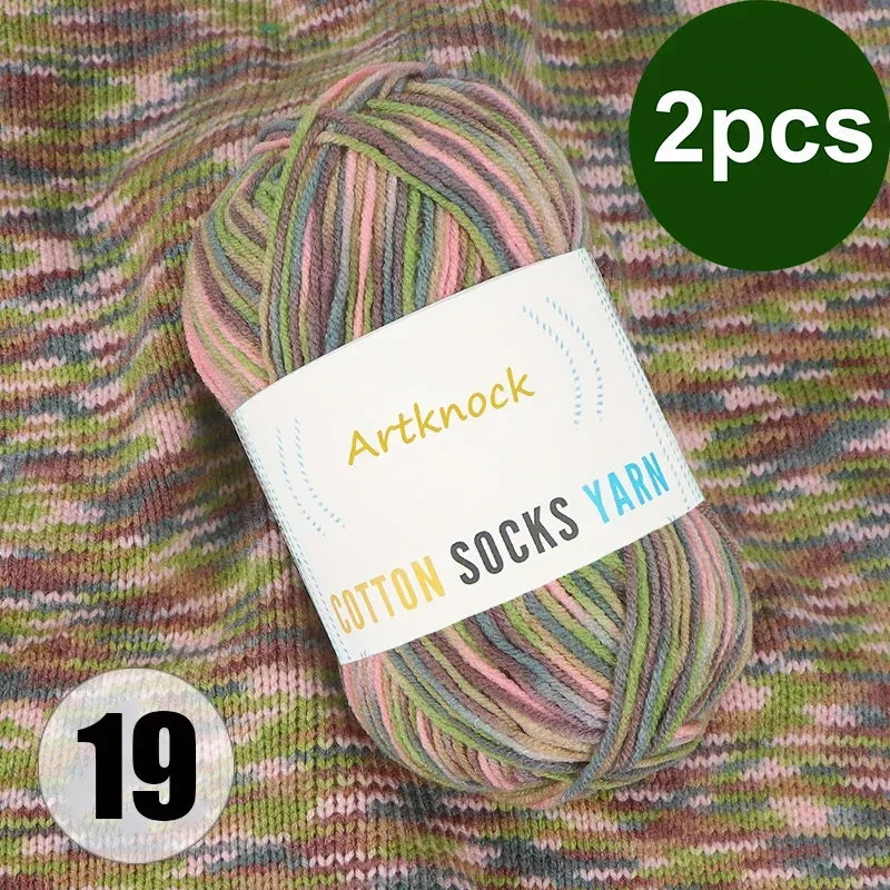 Colorful Milk Cotton Yarn For DIY Crochet Projects 2 Pcs